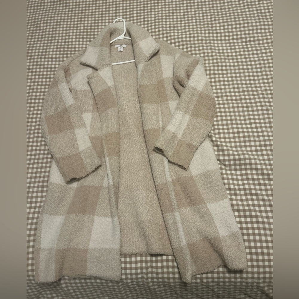 Halston Heritage Soft Fuzzy Beige Teddy Coat